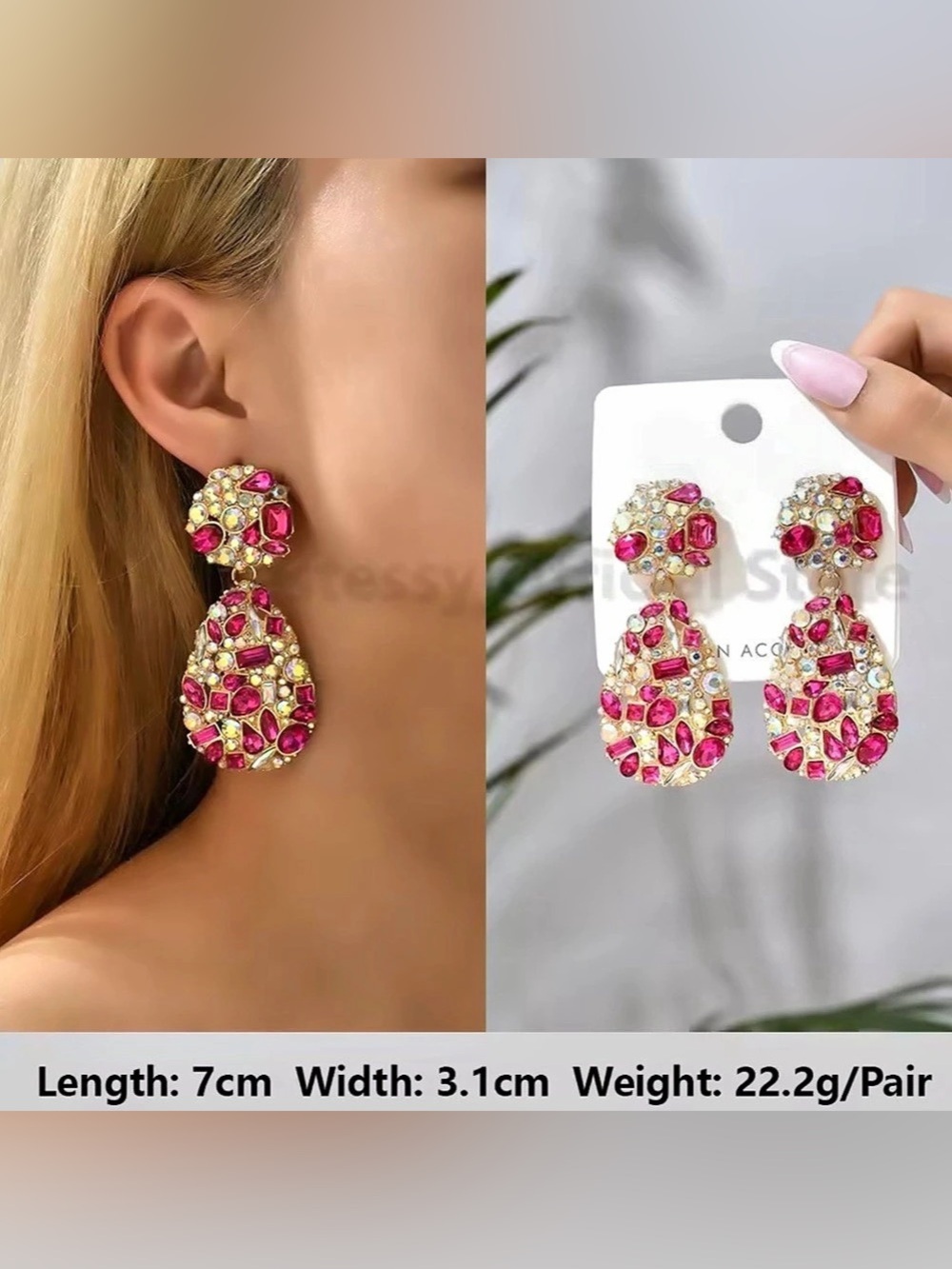 Pink & Gold Drop Earrings NWT